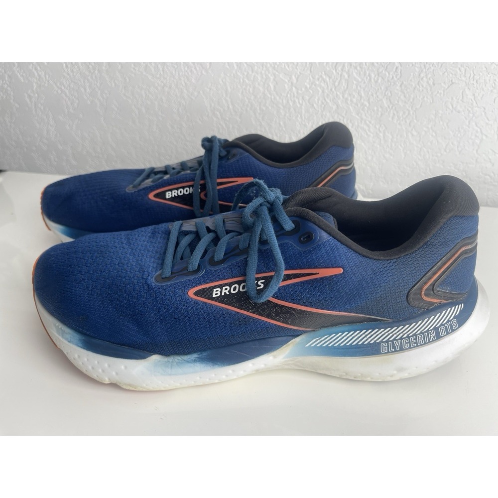 Brooks Glycerin 21 GTS Mens‎ 13 Blue/Orange Running Shoes